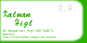 kalman higl business card